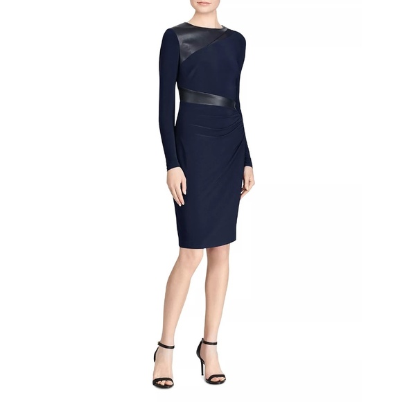 Lauren Ralph Lauren Dresses & Skirts - New LAUREN Ralph Lauren Navy Faux Leather Dress 12